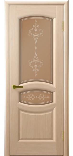 Фото Межкомнатная дверь "Ювелия", беленый дуб, стекло