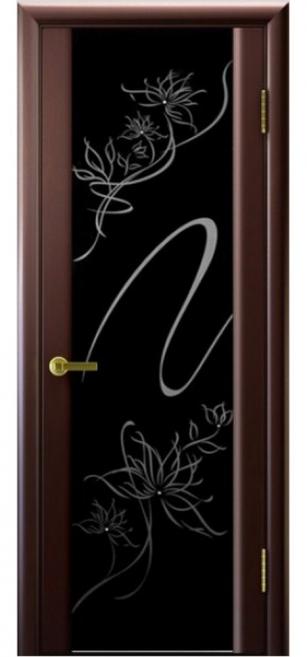 Фото Межкомнатная дверь "М17", венге, черное стекло